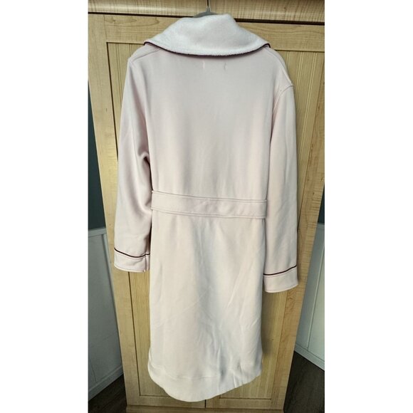 LAKE Cozy Robe Size Large In Berry Pink Belt Quiet Luxury Cotton / Fleece - Picture 6 of 7